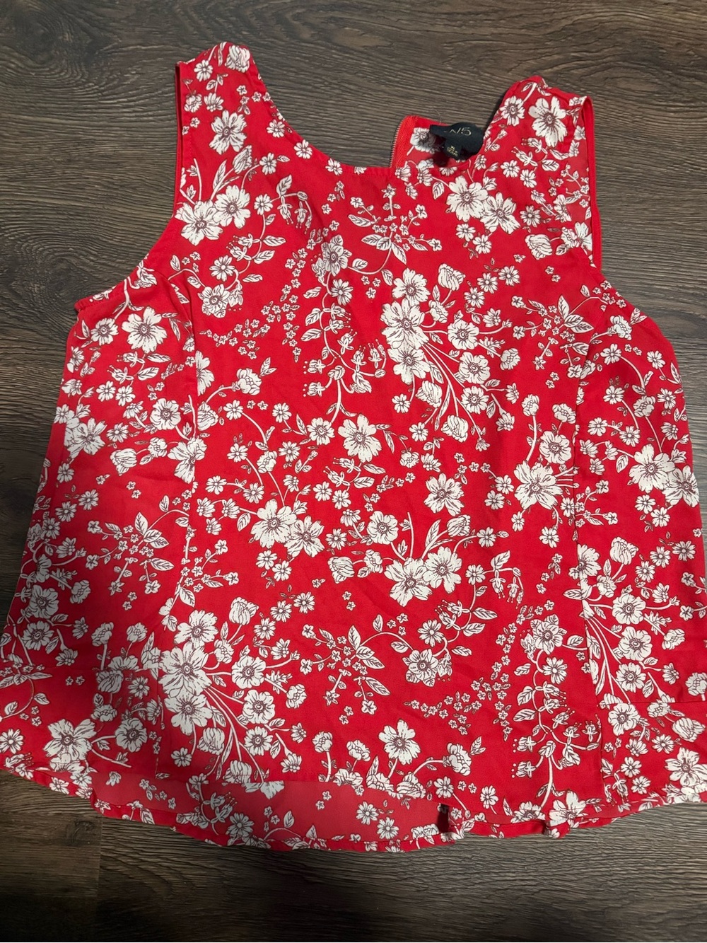 W5 Red Floral Sleeveless Shirt